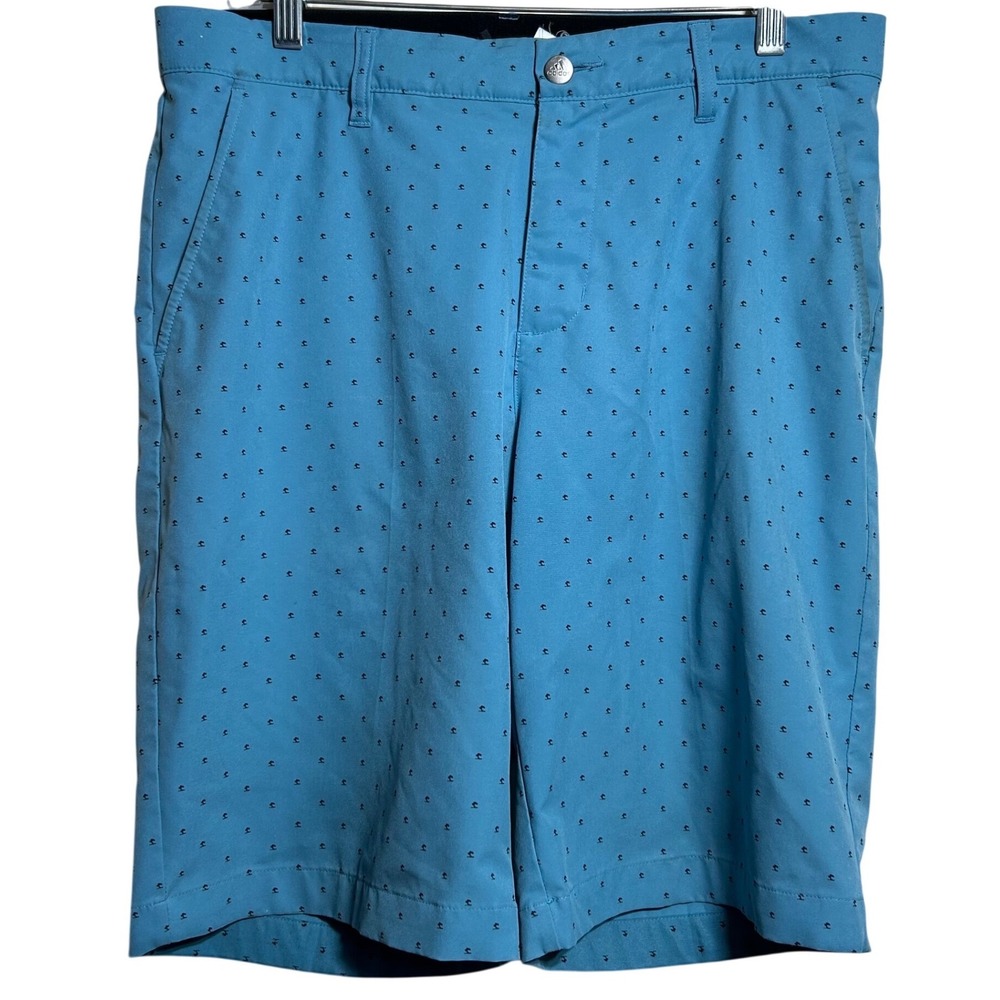 Adidas Primegreen Mens Golf Shorts Blue Palm Tree Print GM4293 Size 32